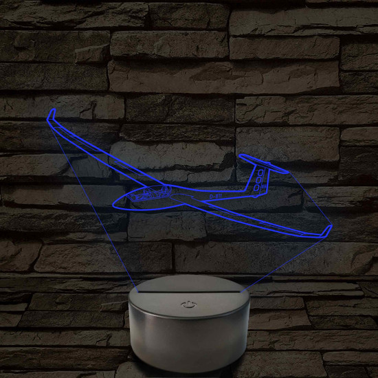 Vitorlázórepülő – 7 színű, színváltós 3D LED lámpa