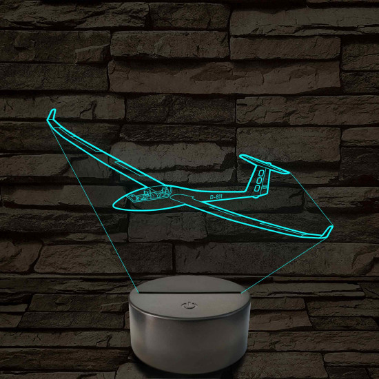 Vitorlázórepülő – 7 színű, színváltós 3D LED lámpa