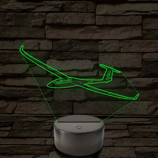 Vitorlázórepülő – 7 színű, színváltós 3D LED lámpa