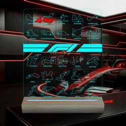 A Bajnokság Nyomában – F1 Versenypályák 7 színű, színváltós 3D LED lámpa