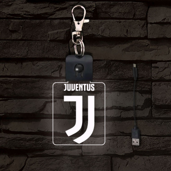 Juventus világító LED-s kulcstartó