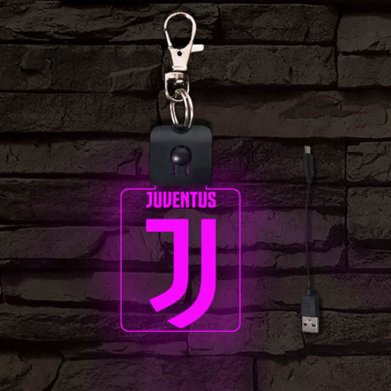 Juventus világító LED-s kulcstartó