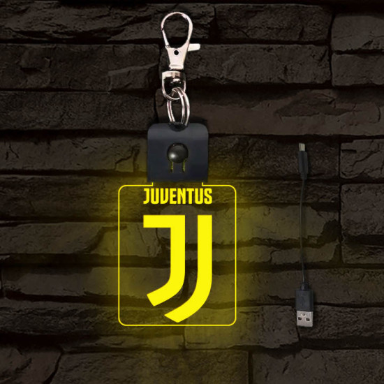 Juventus világító LED-s kulcstartó