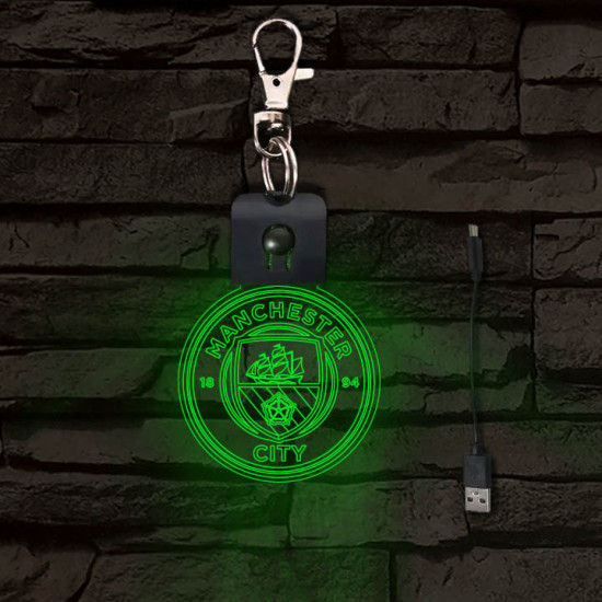Manchester City LED-s kulcstartó