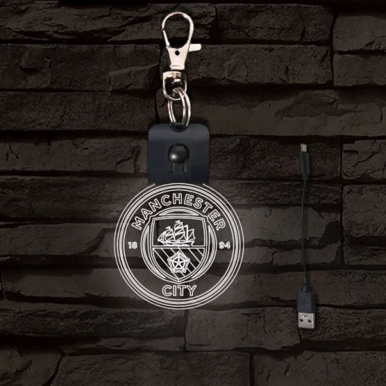 Manchester City LED-s kulcstartó