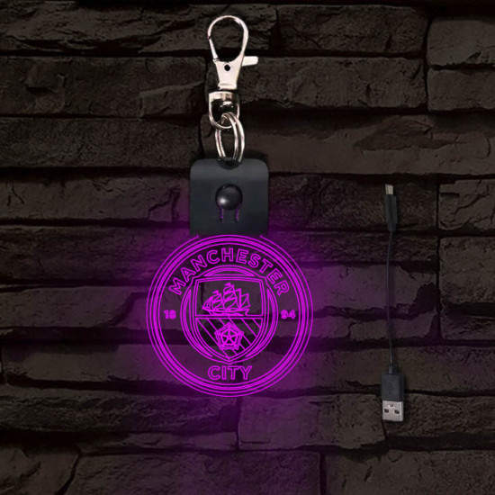 Manchester City LED-s kulcstartó