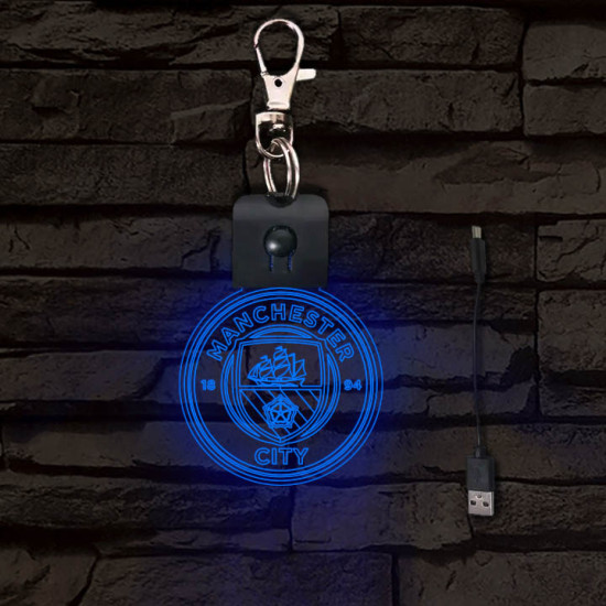 Manchester City LED-s kulcstartó