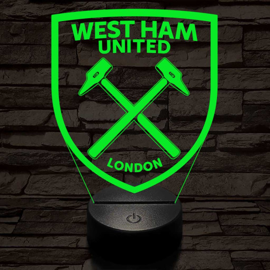 West Ham United FC 3D led lámpa