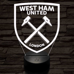 West Ham United FC 3D led lámpa