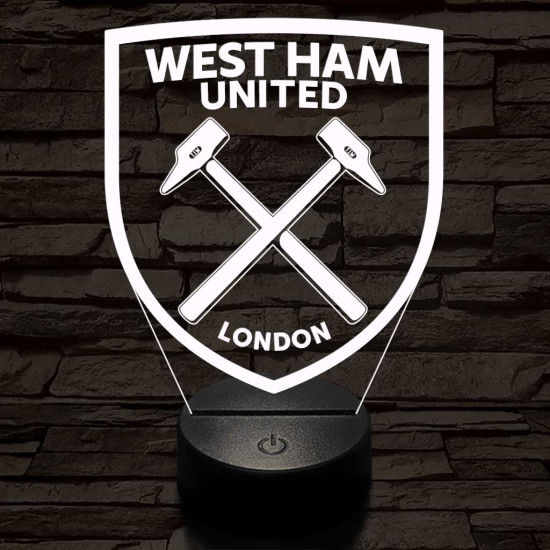 West Ham United FC 3D led lámpa