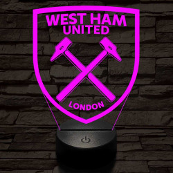 West Ham United FC 3D led lámpa