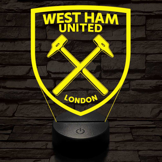 West Ham United FC 3D led lámpa
