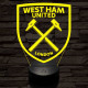 West Ham United FC 3D led lámpa