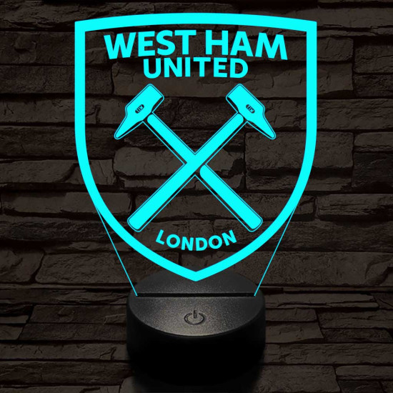 West Ham United FC 3D led lámpa