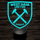 West Ham United FC 3D led lámpa