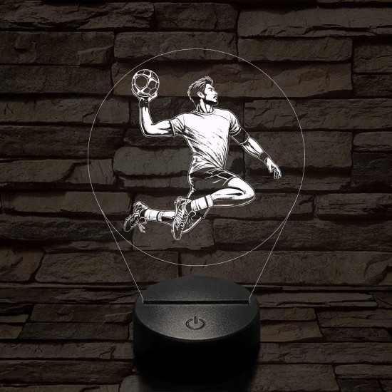 Kézilabdás srác körben 7 színű 3D led lámpa