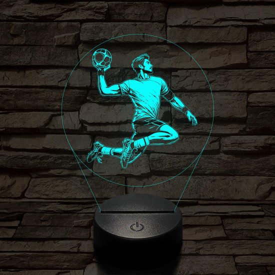 Kézilabdás srác körben 7 színű 3D led lámpa