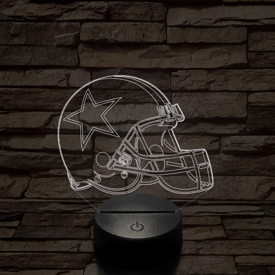 Rugby sisak 7 színű 3D led lámpa