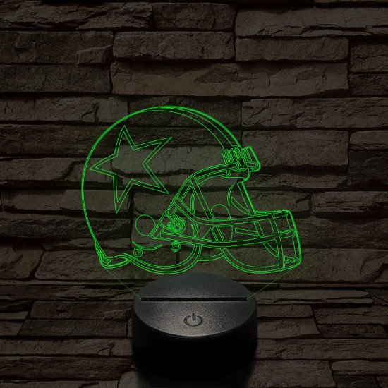 Rugby sisak 7 színű 3D led lámpa
