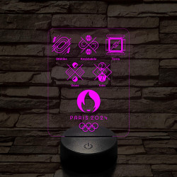 Olimpia 2024 öt sportág piktogramjával 7 színű 3D led lámpa