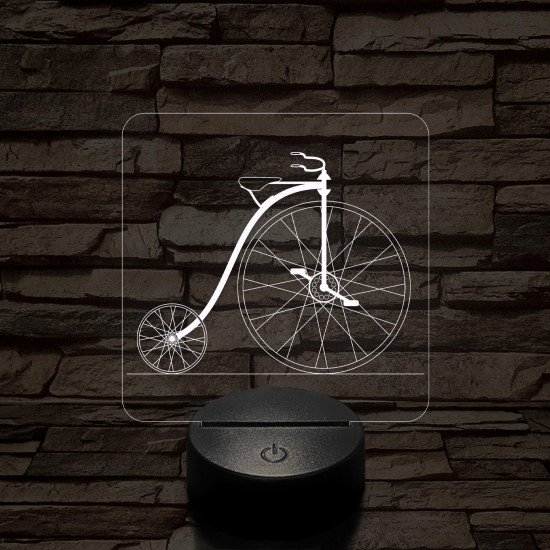 Velociped 7 színű 3D led lámpa