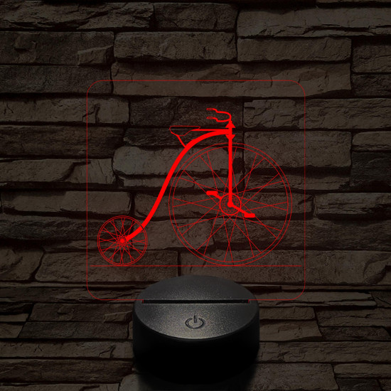 Velociped 7 színű 3D led lámpa