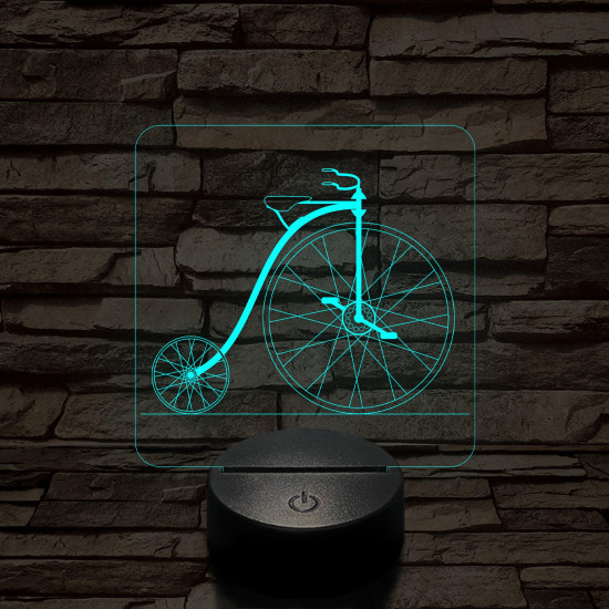 Velociped 7 színű 3D led lámpa