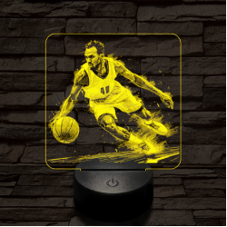 Kosárlabdás akcióban 7 színű valósághű 3D led lámpa