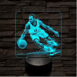 Kosárlabdás akcióban 7 színű valósághű 3D led lámpa
