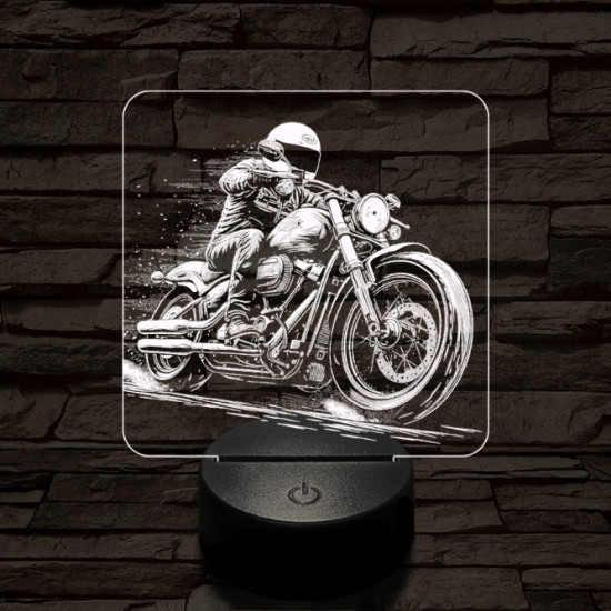 Chopper lazán 7 színű valósághű 3D led lámpa