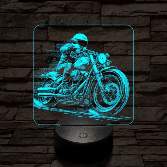 Chopper lazán 7 színű valósághű 3D led lámpa