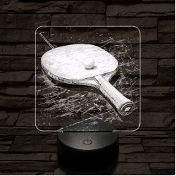 Pingpong ütő 7 színű valósághű 3D led lámpa