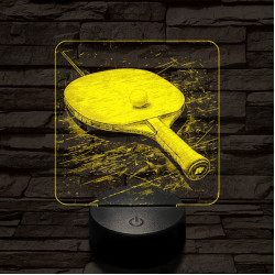 Pingpong ütő 7 színű valósághű 3D led lámpa