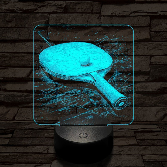 Pingpong ütő 7 színű valósághű 3D led lámpa