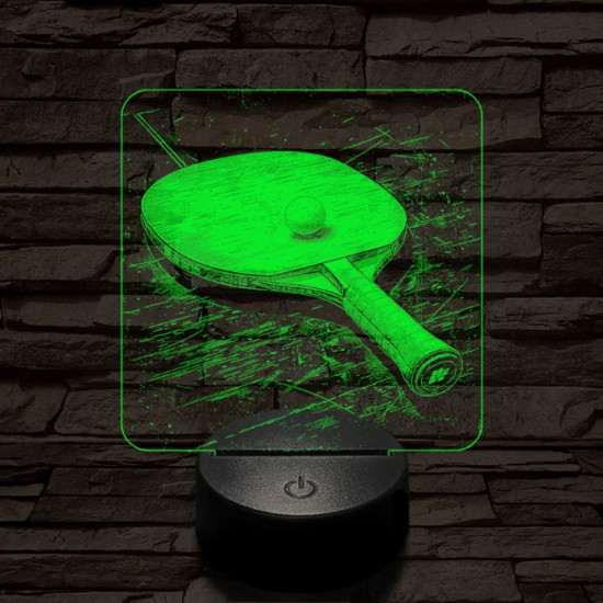 Pingpong ütő 7 színű valósághű 3D led lámpa