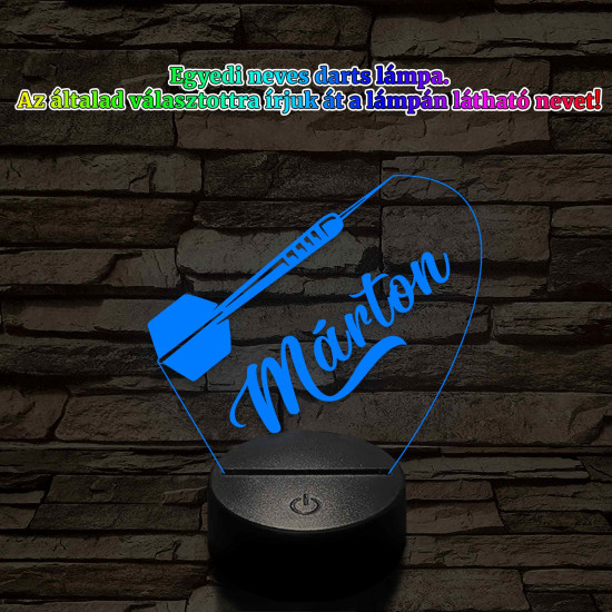 Személyre szabott darts nyíl 3D illúzió led lámpa – Gravírozott Névvel