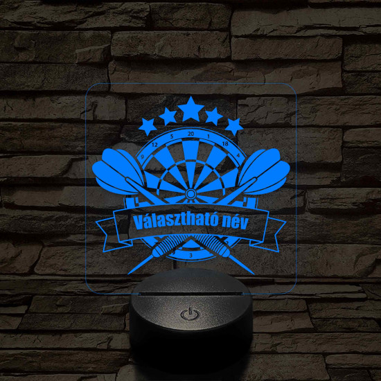 Személyre szabott darts tábla 3D illúzió led lámpa – Gravírozott Névvel