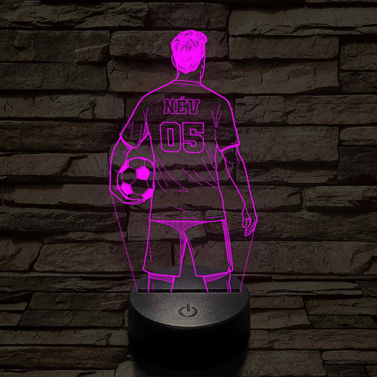 Focista fiú – Névvel és Számmal kérhető 7 színű 3D led lámpa