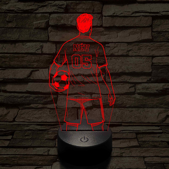 Focista fiú – Névvel és Számmal kérhető 7 színű 3D led lámpa