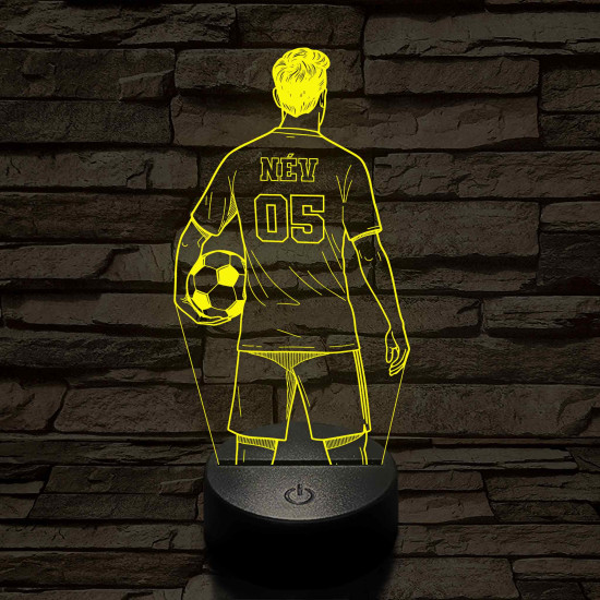 Focista fiú – Névvel és Számmal kérhető 7 színű 3D led lámpa