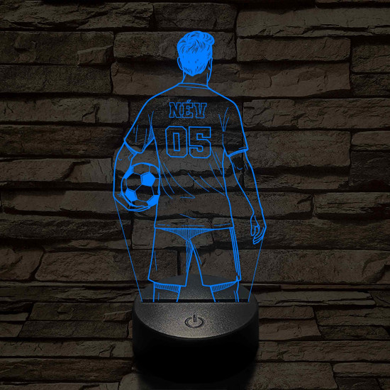 Focista fiú – Névvel és Számmal kérhető 7 színű 3D led lámpa