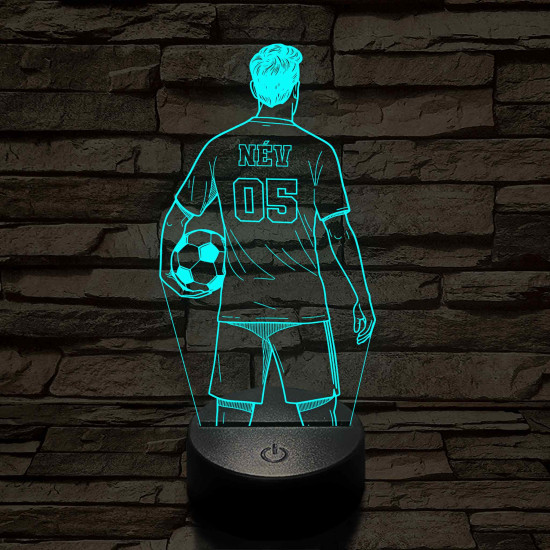Focista fiú – Névvel és Számmal kérhető 7 színű 3D led lámpa