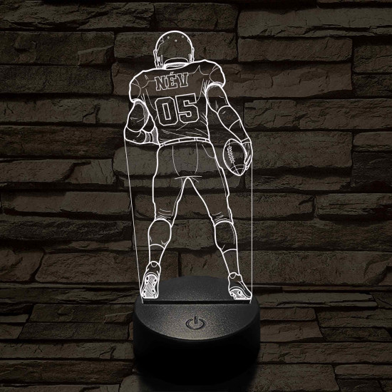 Amerikai Focista – Névvel és Számmal kérhető 7 színű 3D led lámpa