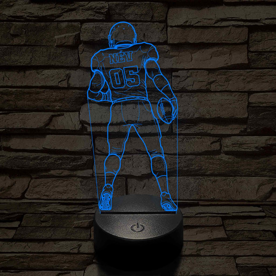 Amerikai Focista – Névvel és Számmal kérhető 7 színű 3D led lámpa