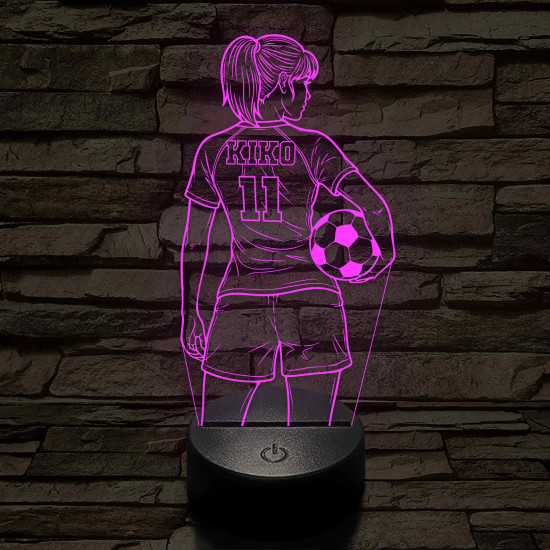 Focista lány – Névvel és Számmal kérhető 7 színű, színváltós 3D led lámpa