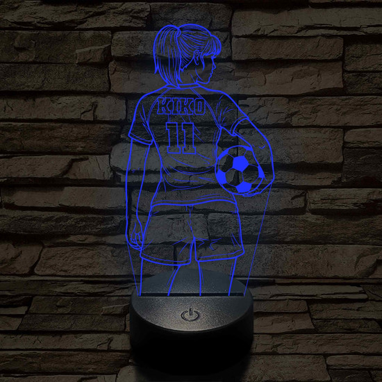 Focista lány – Névvel és Számmal kérhető 7 színű, színváltós 3D led lámpa
