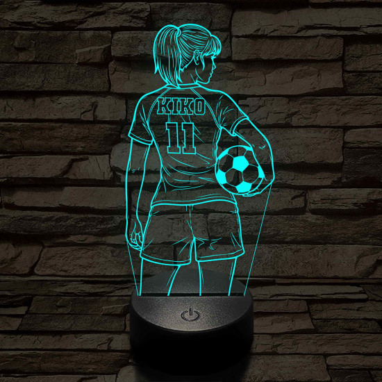 Focista lány – Névvel és Számmal kérhető 7 színű, színváltós 3D led lámpa