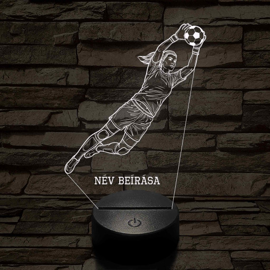 Kapus lány labdával – 7 színű, színváltós 3D LED lámpa