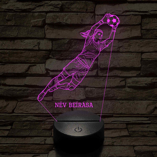 Kapus lány labdával – 7 színű, színváltós 3D LED lámpa