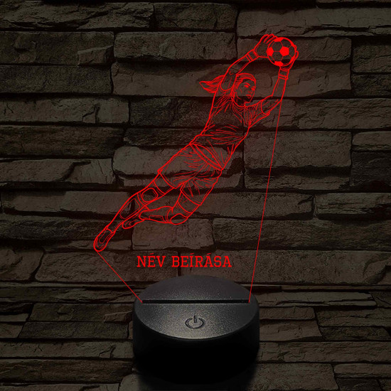 Kapus lány labdával – 7 színű, színváltós 3D LED lámpa